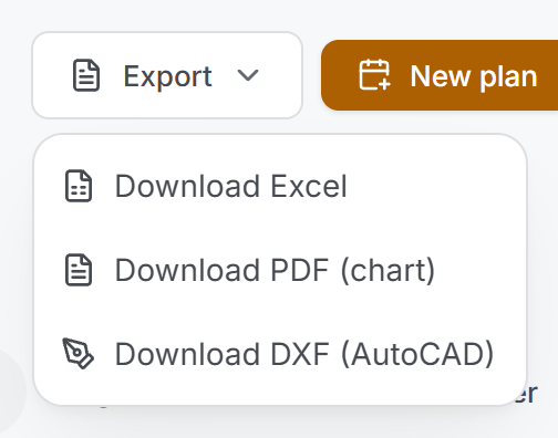 The export menu
