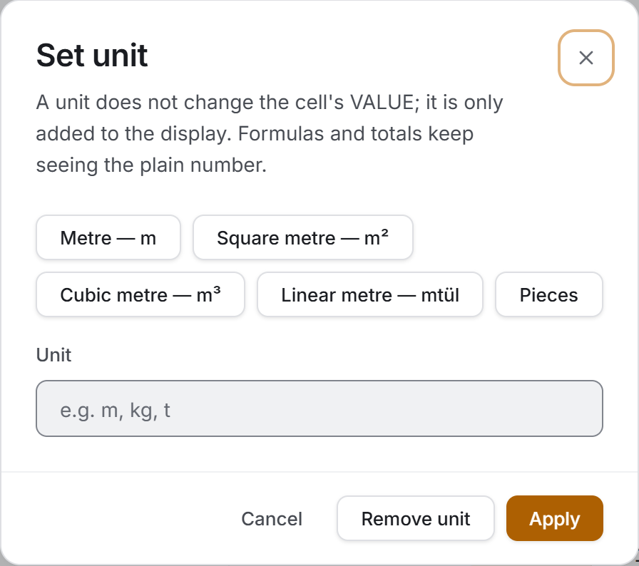 Set unit