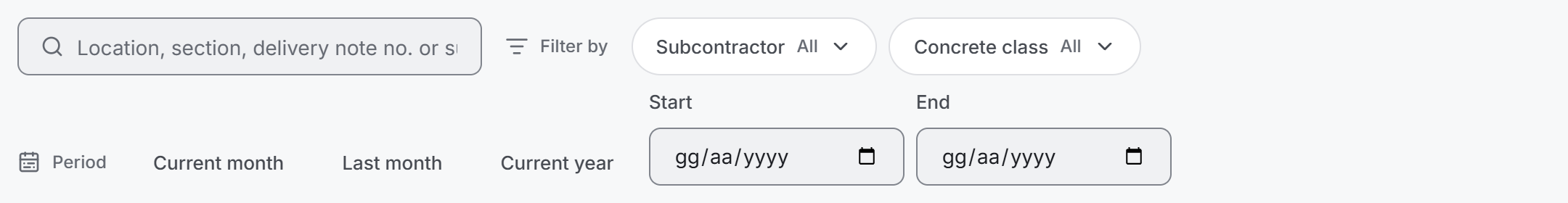 Filter bar