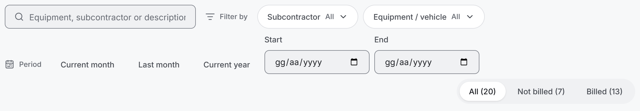 Filter bar