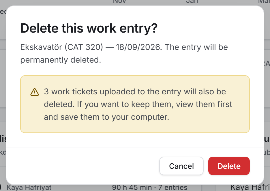 Delete confirmation