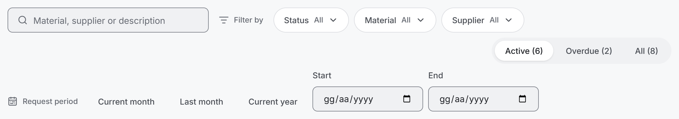 Filter bar
