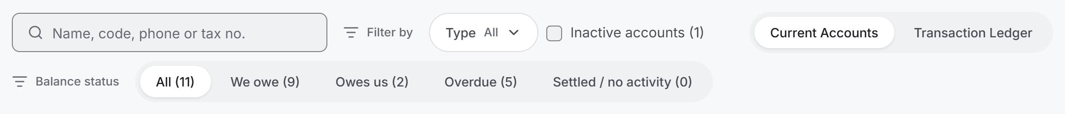 Filter bar