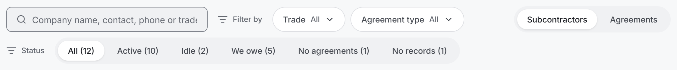 Filter bar