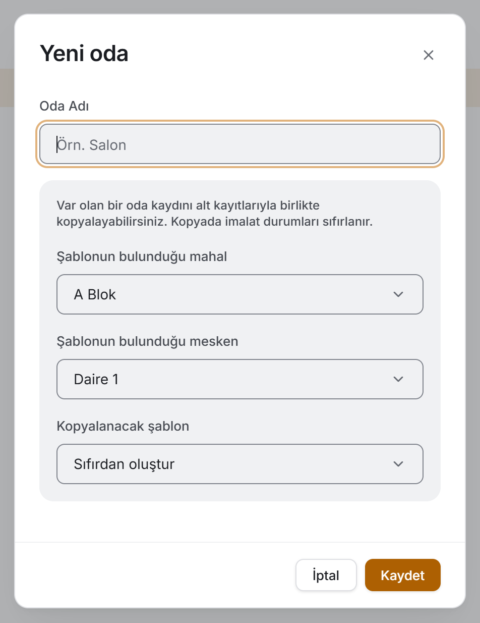 Şablondan kopyalamak