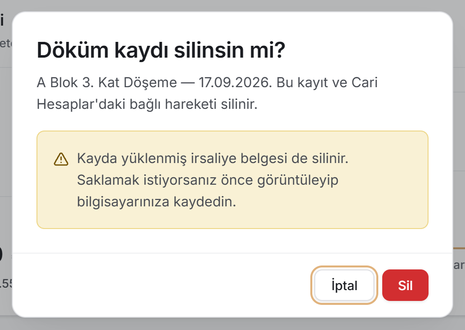 Silme onayı