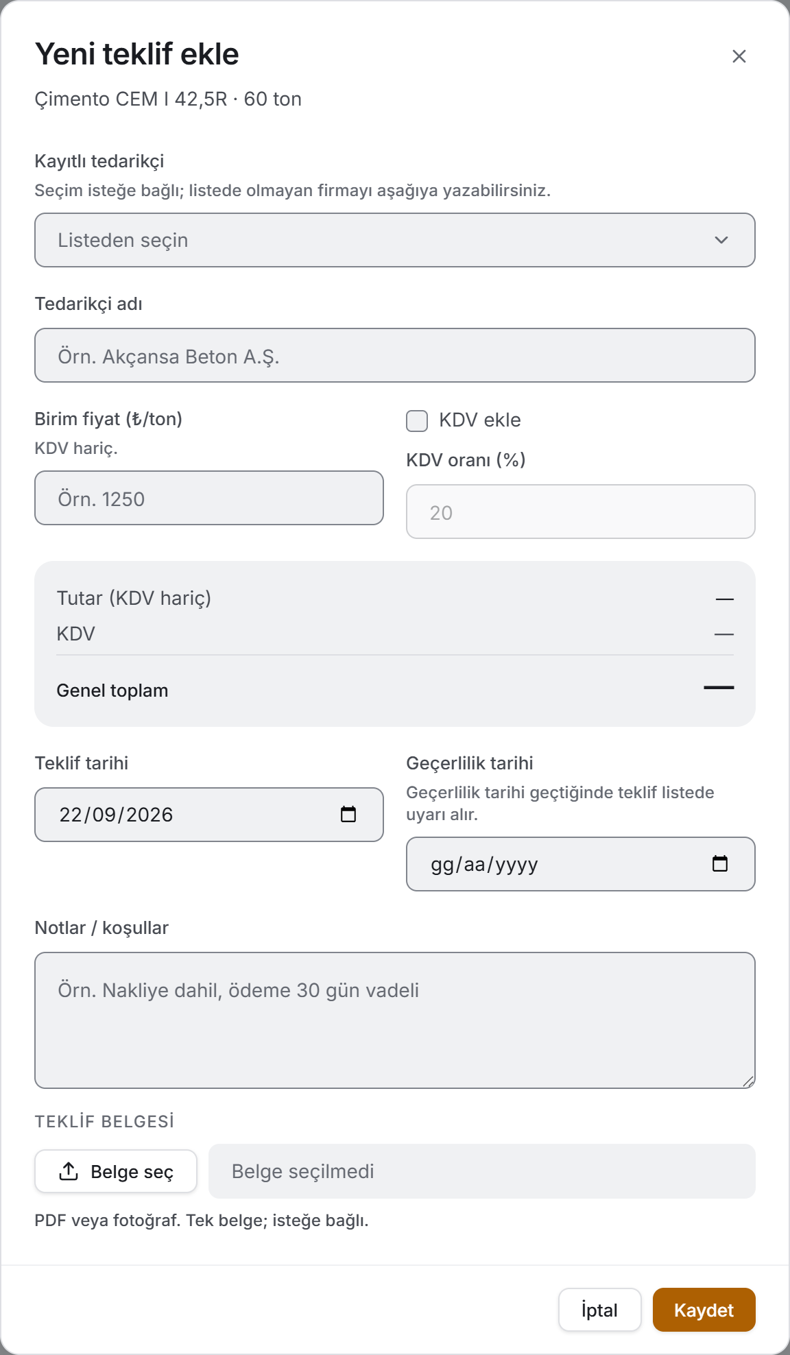 Yeni teklif